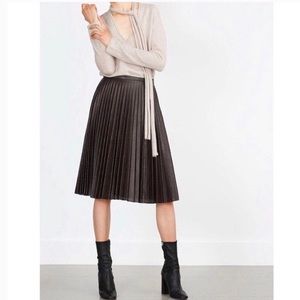 Zara perforated pleated leather skirt